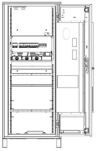 Ground Mounted Energy Cabinet , Telecom Equipment Racks 153.5kg 10U 650x650x1600mm